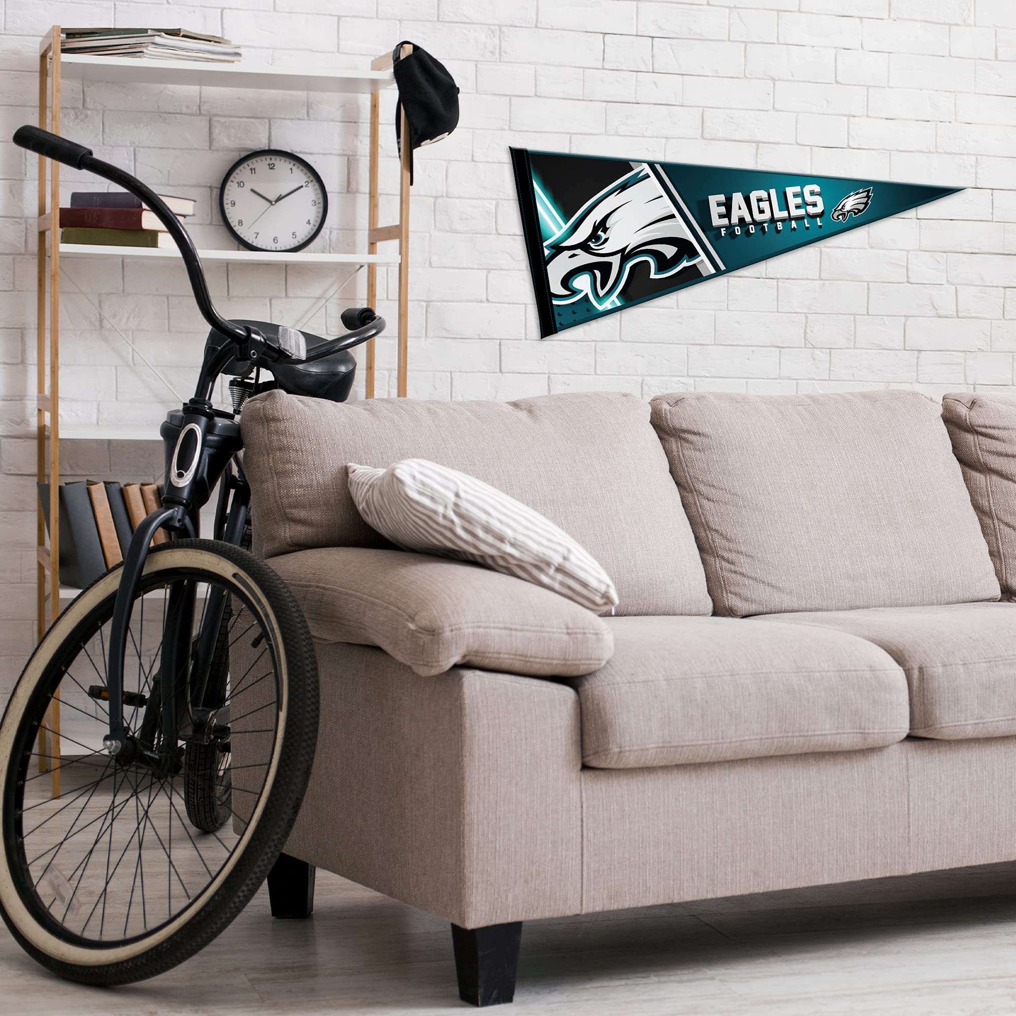 Rico Industries Nfl Football Philadelphia Eagles Primary 12'' X 30'' Felt Wall D  Cor Pennant - Great For Home/Bed Room/Man Cave