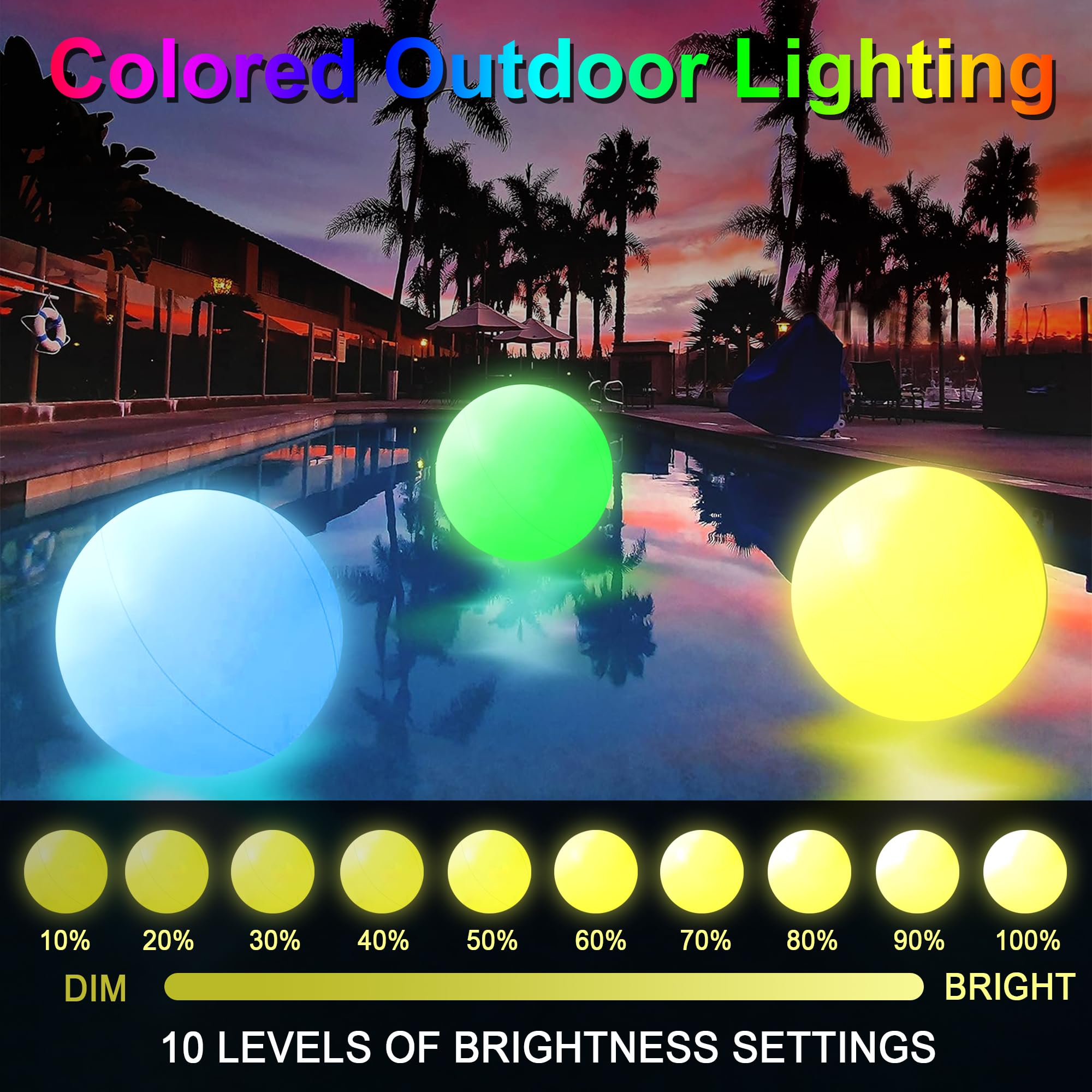 Naldoxyn Pool Toys,Led Beach Ball With Remote Control,12In Beach Balls With 16 Colors Lights And 4 Light Modes,100Ft Control Dis