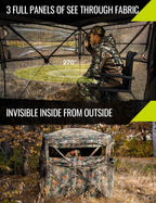 Tidewe Hunting Blind 270See Through With Carrying Bag, 3-4 Person Pop Up Ground Blinds, Portable Resilient Hunting Tent (Forest