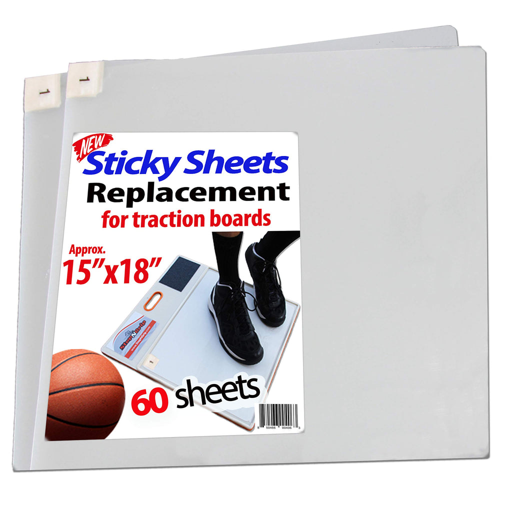 Stepngrip Basketball Volleyball Sticky Pad Replacement Sheets, Universal Fit All Traction Mats (15''X18'', 60 Sticky Sheets) - C