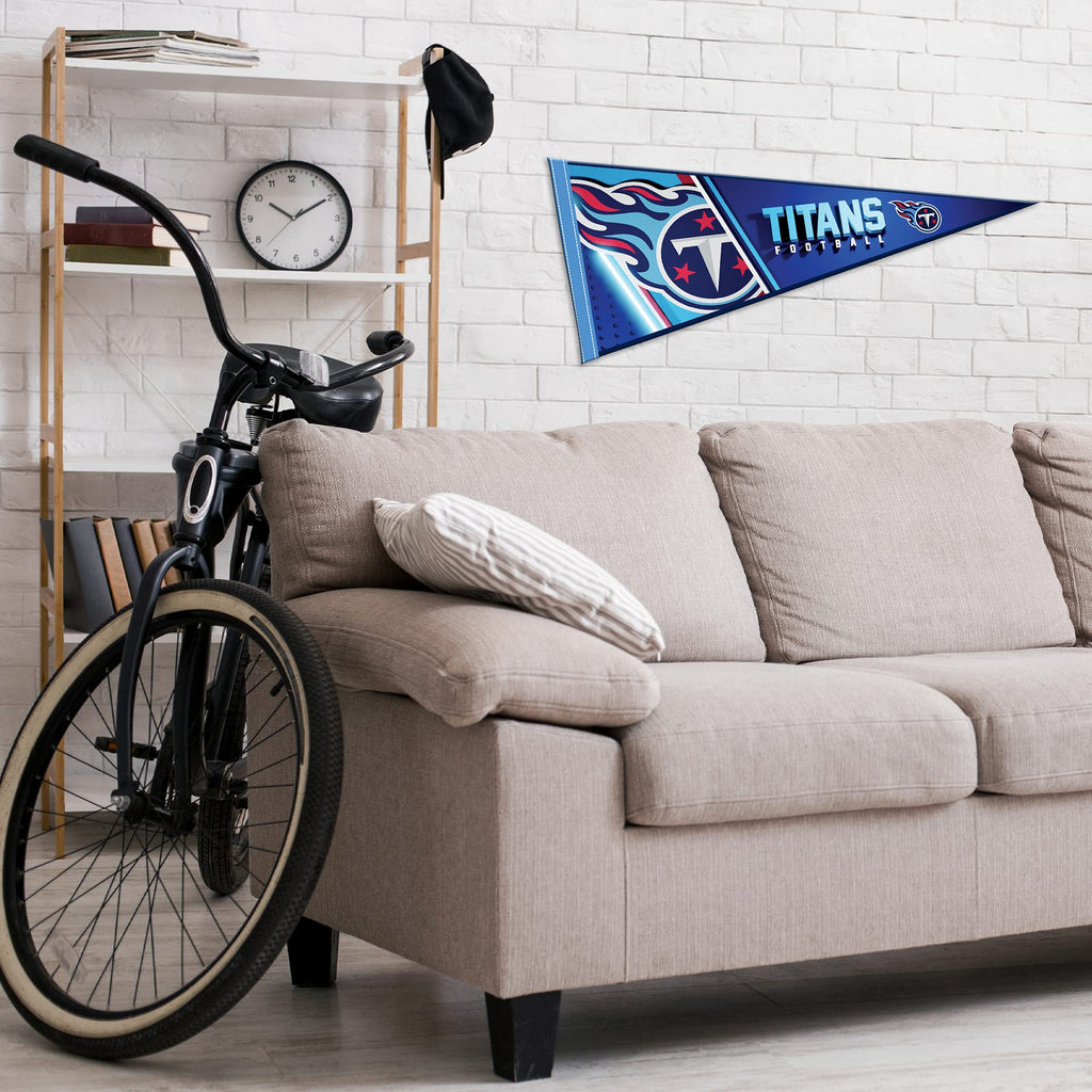 Rico Industries Nfl Football Tennessee Titans Primary 12'' X 30'' Felt Wall D  Cor Pennant - Great For Home/Bed Room/Man Cave D