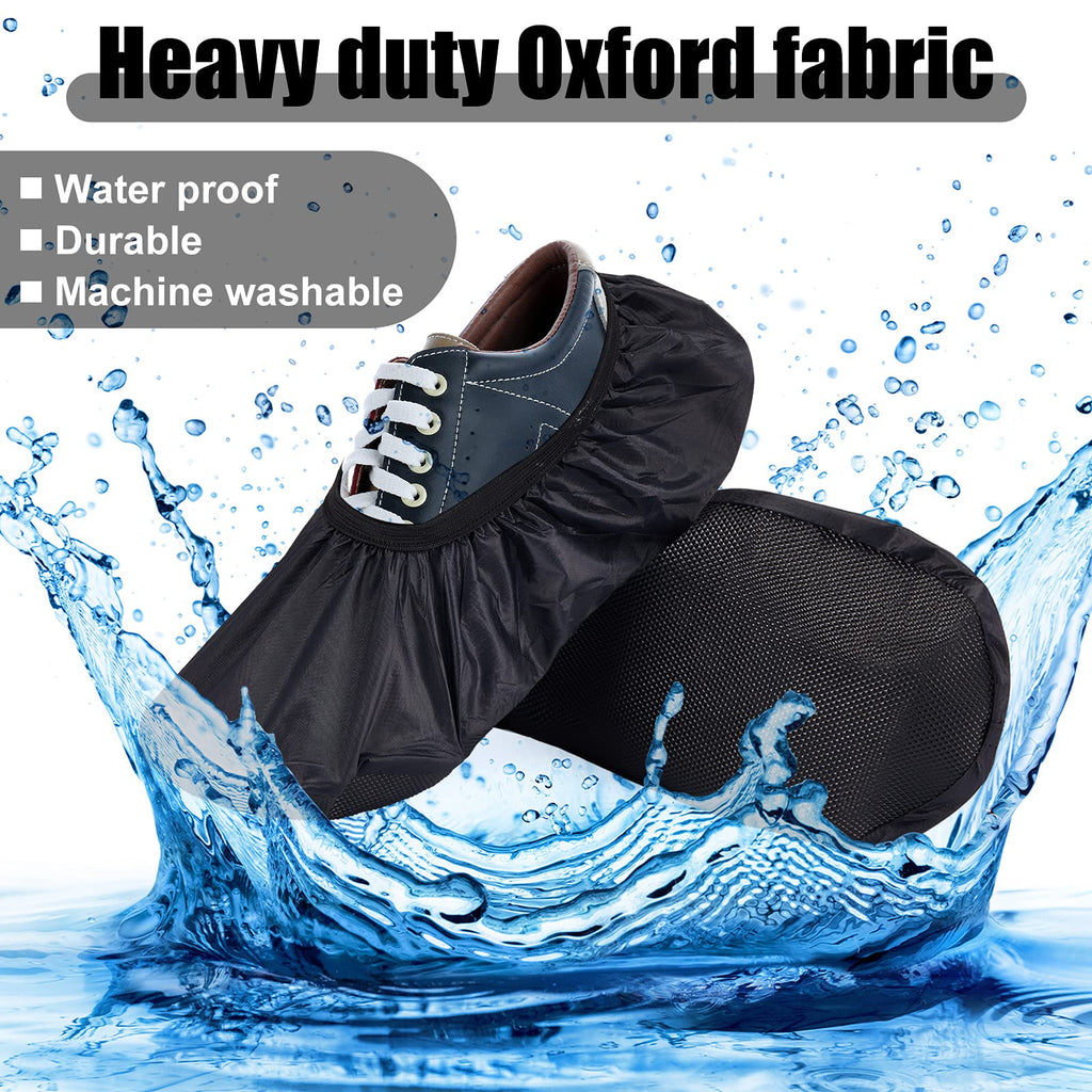 Satinior 2 Pairs Black Bowling Shoe Covers Non-Slip Bowling Shoe Covers Shoe Protector Covers For Bowling Adults (M)