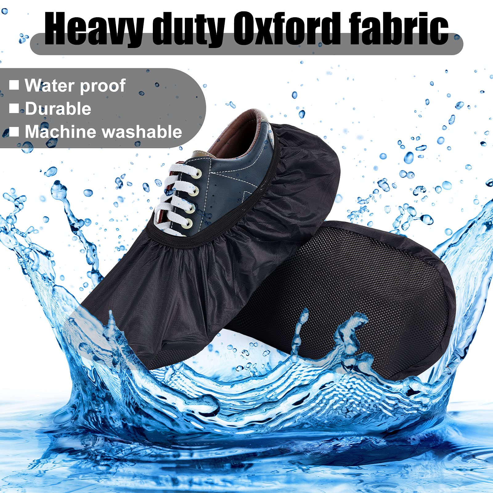 Satinior 2 Pairs Black Bowling Shoe Covers Non-Slip Bowling Shoe Covers Shoe Protector Covers For Bowling Adults (M)