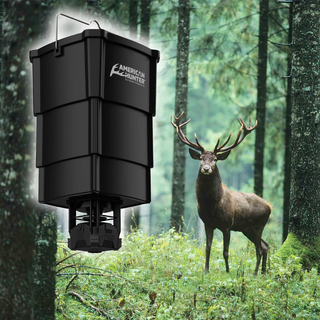 American Hunter 5-Gallon Nesting Hopper W/Econ Digital Feeder Kit - Adjustable Durable Deer Wild Game Hunting Attraction Automat