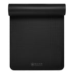 Gaiam Essentials Thick Yoga Mat Fitness & Exercise Mat With Easy-Cinch Carrier Strap, Black, 72''L X 24''W X 2/5 Inch Thick