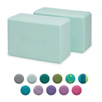 Gaiam Yoga Block (2 Pack) - Supportive Latex-Free Eva Foam Soft Non-Slip Surface For Yoga, Pilates, Meditation, Lagoon (2-Pack)