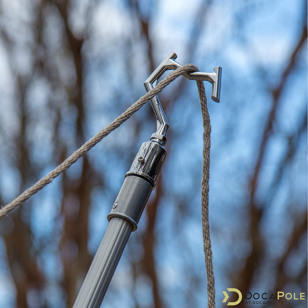 Docazoo Docapole Big-Reach Pole Hook Attachment For Extension Pole | Telescopic Pole Hook For Hanging Lights | Christmas Lights