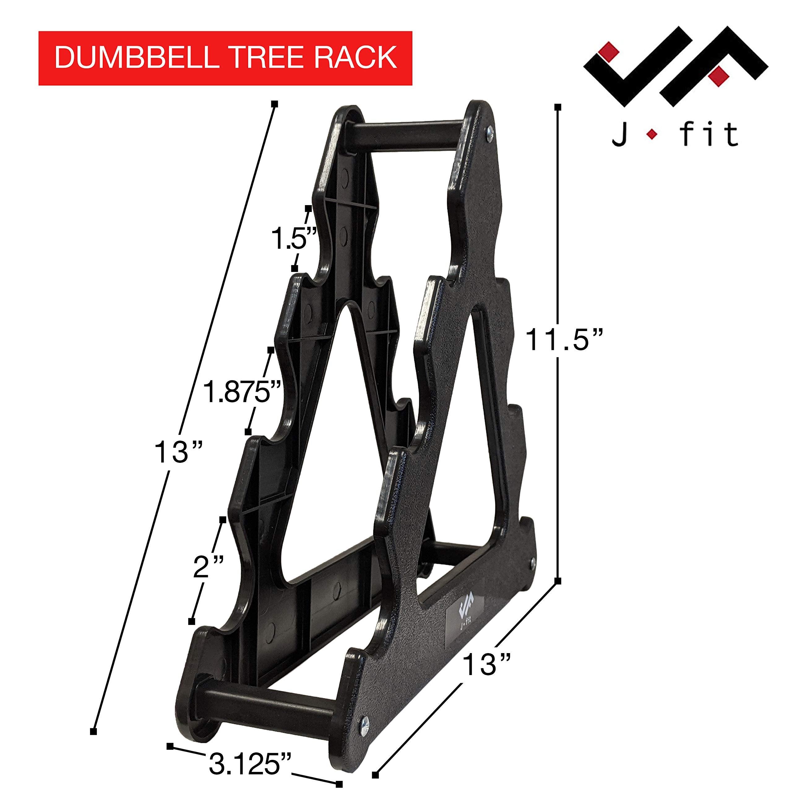 Jfit Dumbbell Tree Rack, Black - Holds Up To 40 Lbs Of Dumbbells, No Weights