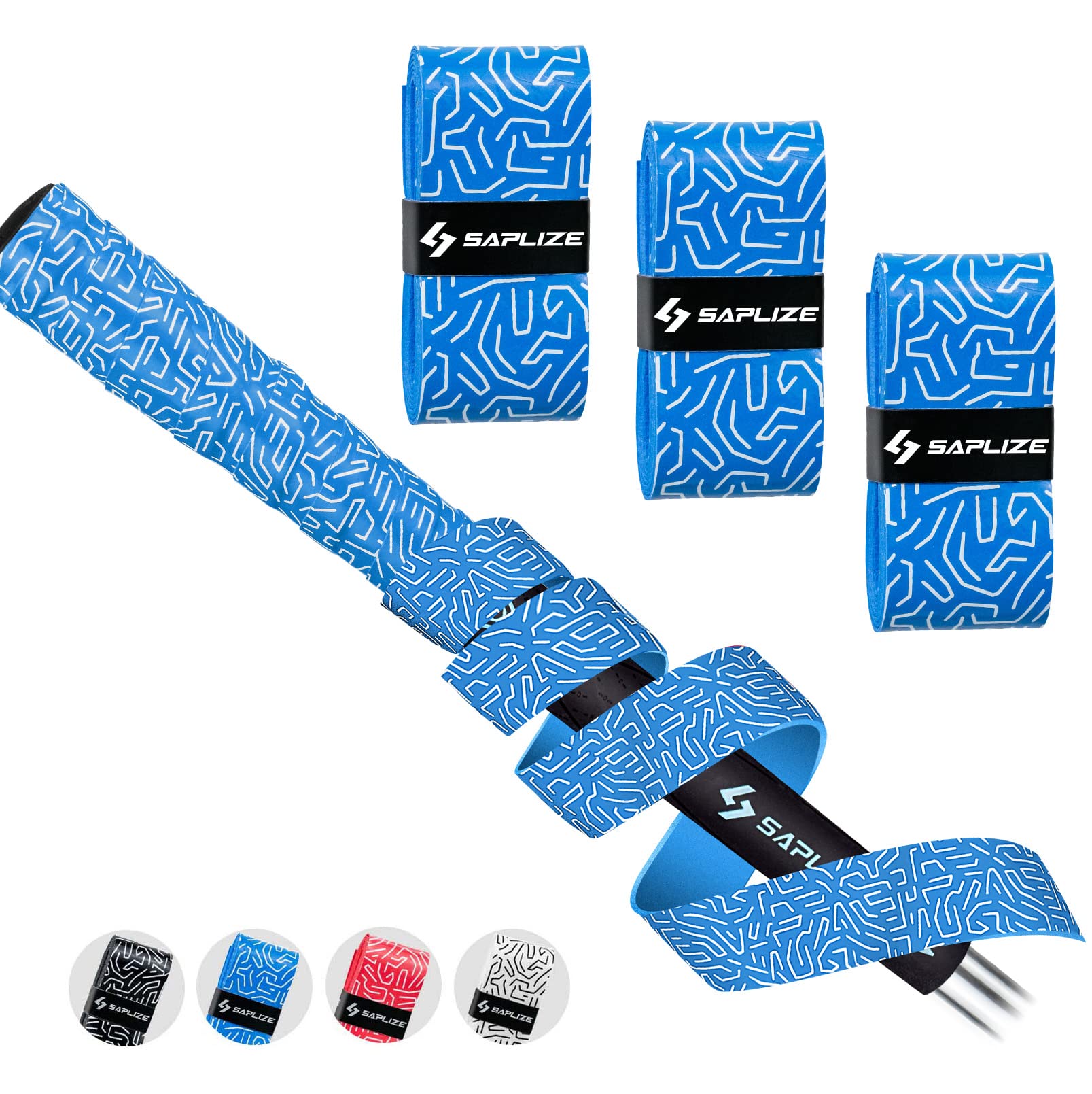 SAPLIZE Golf Grip Wrapping Tapes, 3-Pack Tacky PU Overgrip Tapes, New Regripping Solution for Golf Club Grips, Blue Color