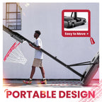 Feelwin Basketball Hoop With Adjustable Height Portable Basketball Goal System For Outdoor Indoor Use 45 Inches Heavy-Duty Steel