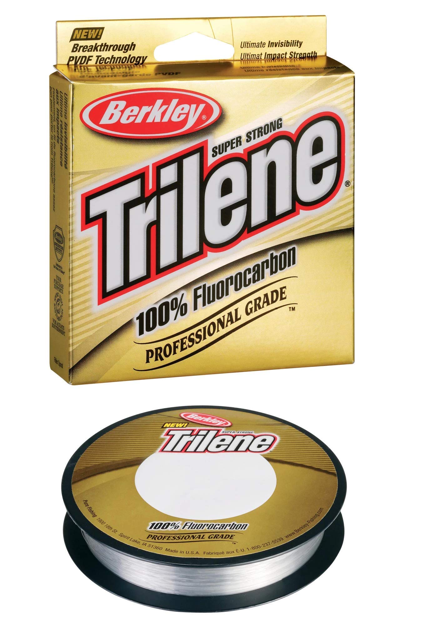 Berkley Trilene 100% Fluorocarbon, Clear, 6Lb | 2.7Kg, 110Yd | 100M Fishing Line, Suitable For Freshwater Environments