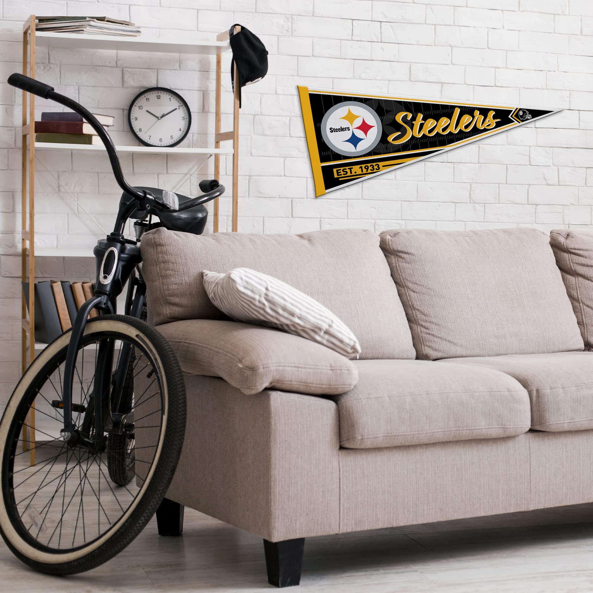 Rico Industries Nfl Football Pittsburgh Steelers Classic 12'' X 30'' Felt Wall D  Cor Pennant - Great For Home/Bed Room/Man Cave