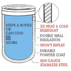 Clear Water Home Goods 4-In-1 Stainless Steel 12 Oz Double Wall Vacuum Insulated Can Or Bottle Cooler Keeps Beverage Cold For Ho