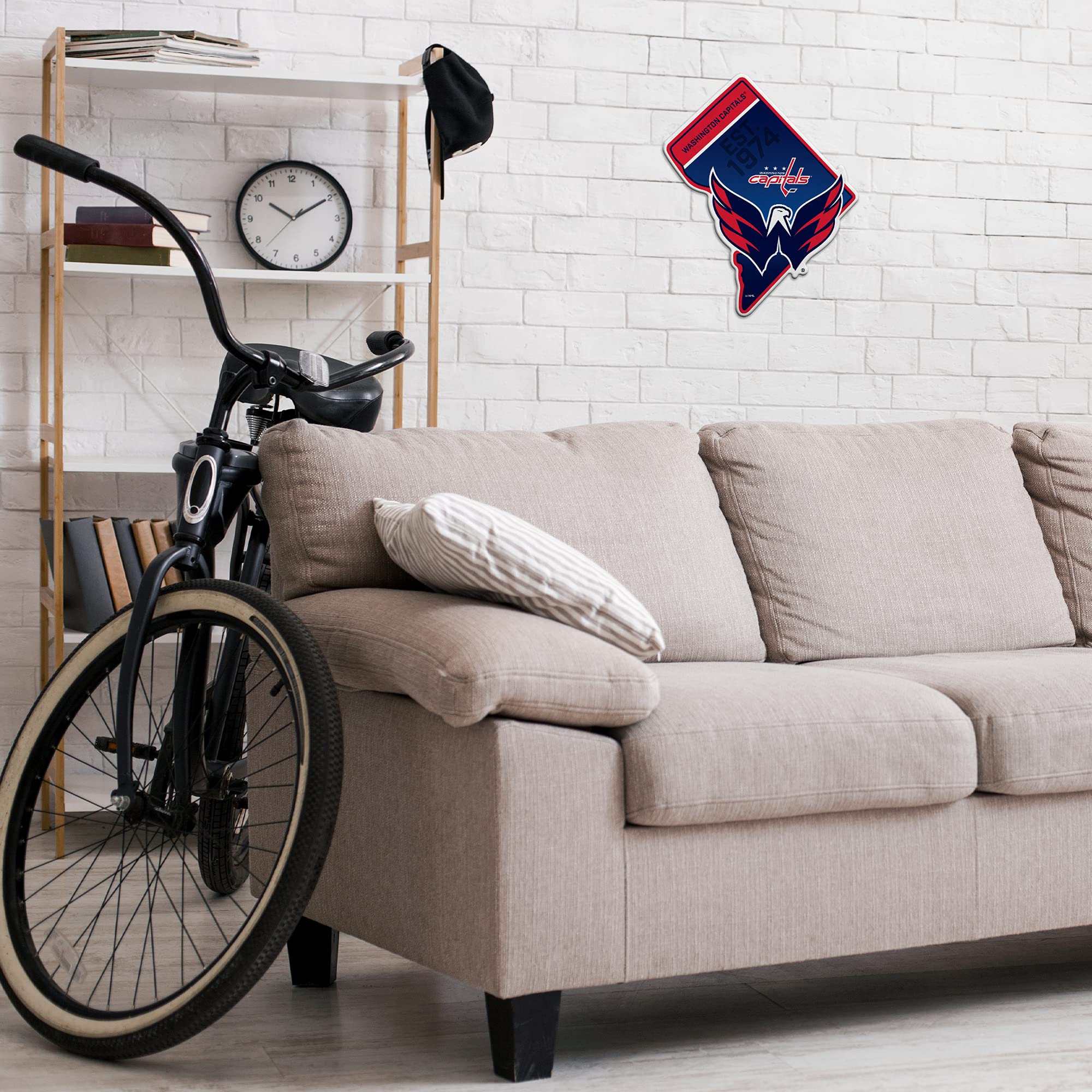 Rico Industries Nhl Washington Capitals State Shape Shape Cut Pennant - Home And Living Room D  Cor - Soft Felt Ez To Hang