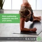 Gaiam Dry-Grip Yoga Mat - 5Mm Thick Non-Slip Exercise & Fitness Mat For Standard Or Hot Yoga, Pilates And Floor Workouts - Cushi