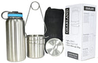 Gearland Canteen Stainless Steel Water Bottle With Nested Camping Cup And Lid For Bug Out Bag, Bushcraft Gear, Metal Canteen Wit