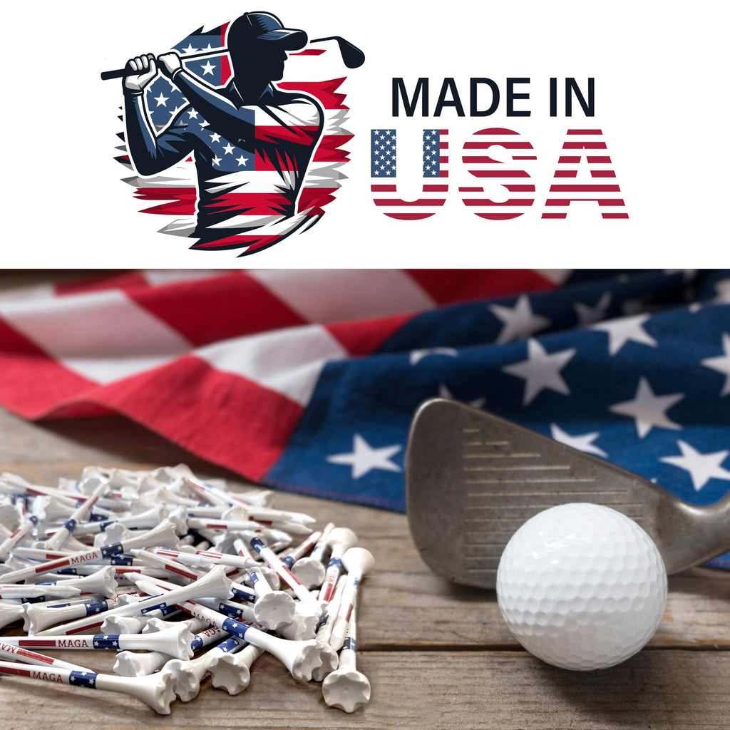 Proactive Sports Maga 3     100 Pack Of Durable 6 Prong Plastic Golf Tees Featuring Patriotic American Flag Print - Made In The