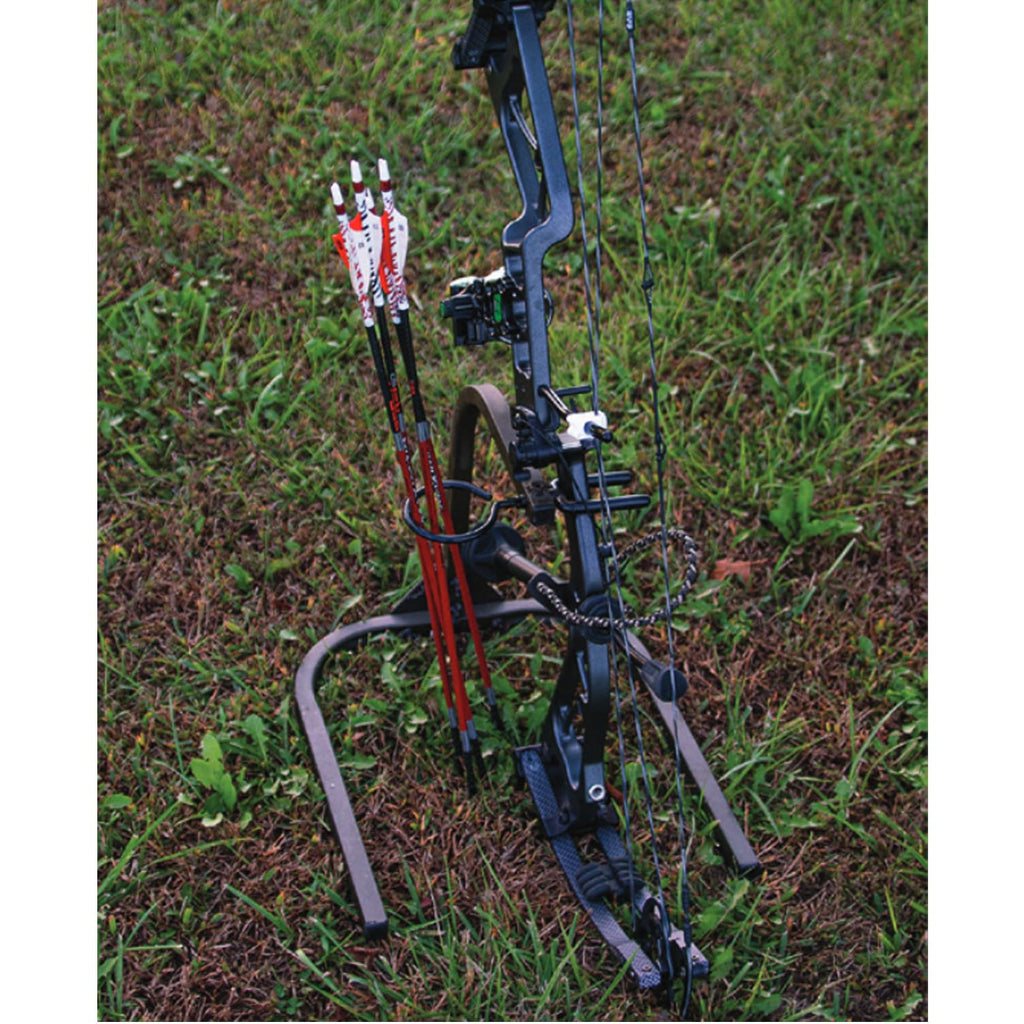 Hme Lightweight Durable Portable 360-Degree Rotating Tool-Free Setup Archer'S Practice Bow Stand With Arrow Ring Included