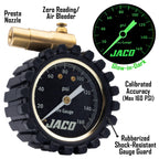 Jaco Rdx-160 Presta Tire Pressure Gauge For Bikes (10-160 Psi) | Road Bike & Bmx Series
