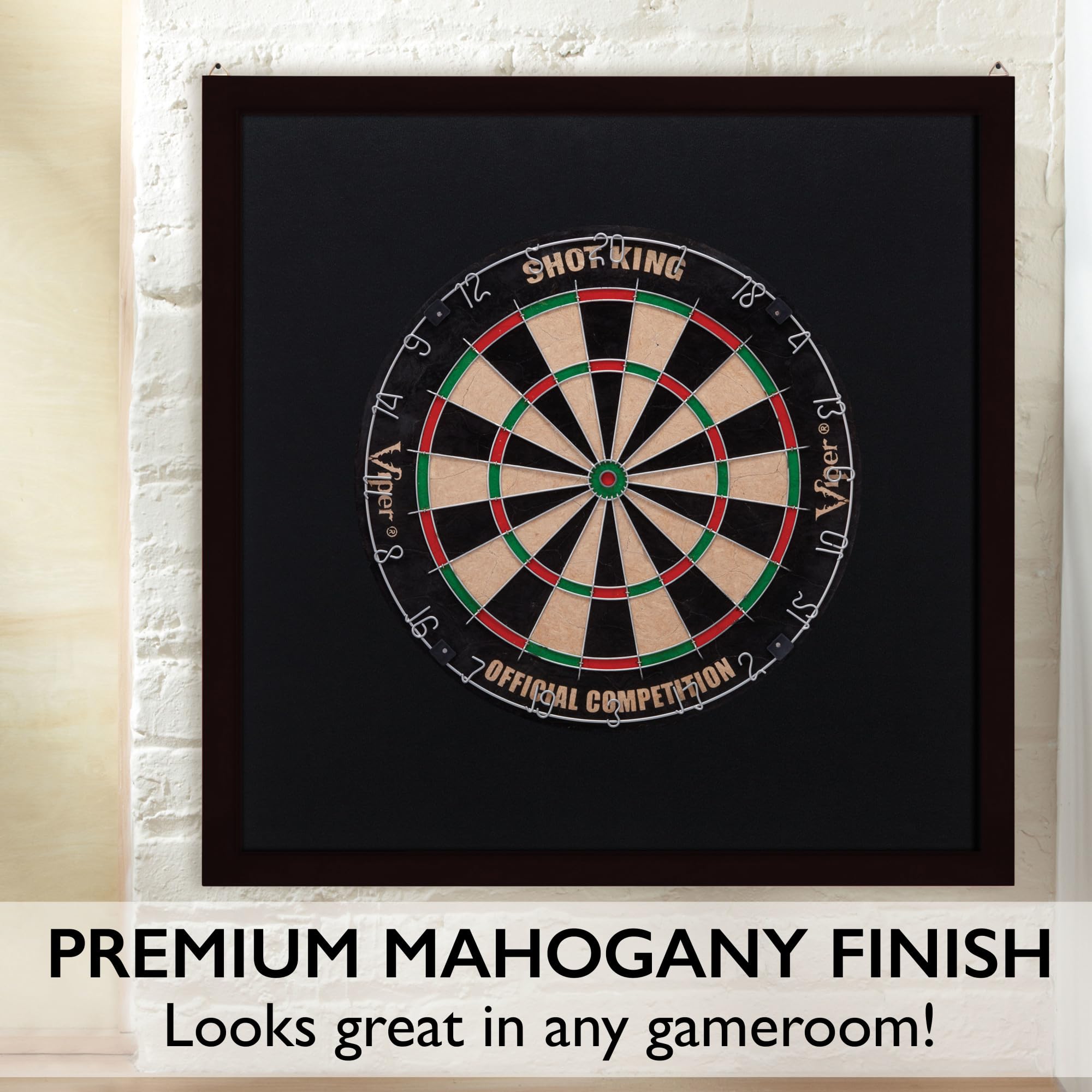 Viper Wood Framed Dartboard Backboard, Dark Mahogany Finish