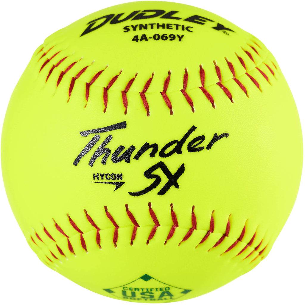 Dudley12 USASB Thunder Hycon Slowpitch Synthetic Softball - 12 Pack