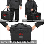 Lemubeane Tactical Camping Storage Bag - 57L Utility Tote Bag Organizer With Combination Lock And Shoulder Straps (Black, 57L)