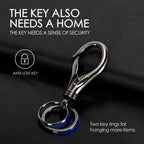 Besyl Black Commerce Keychain With 2 Key Rings, Office And School Heavy Duty Car Key Chain For Men And Women