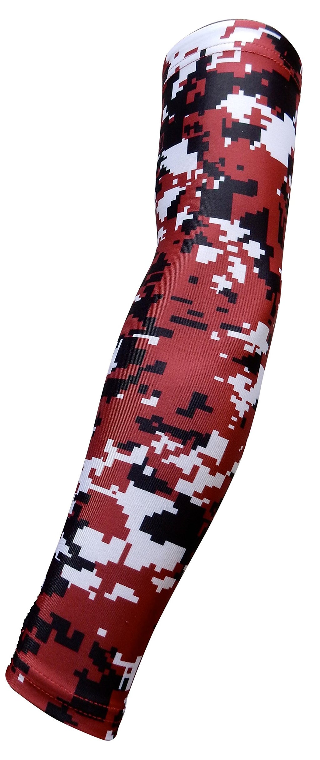 Sportsfarm New! Moisture Wicking Compression Arm Sleeve (Maroon Digital Camo, Small)
