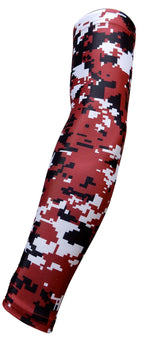 Sportsfarm New! Moisture Wicking Compression Arm Sleeve (Maroon Digital Camo, Small)