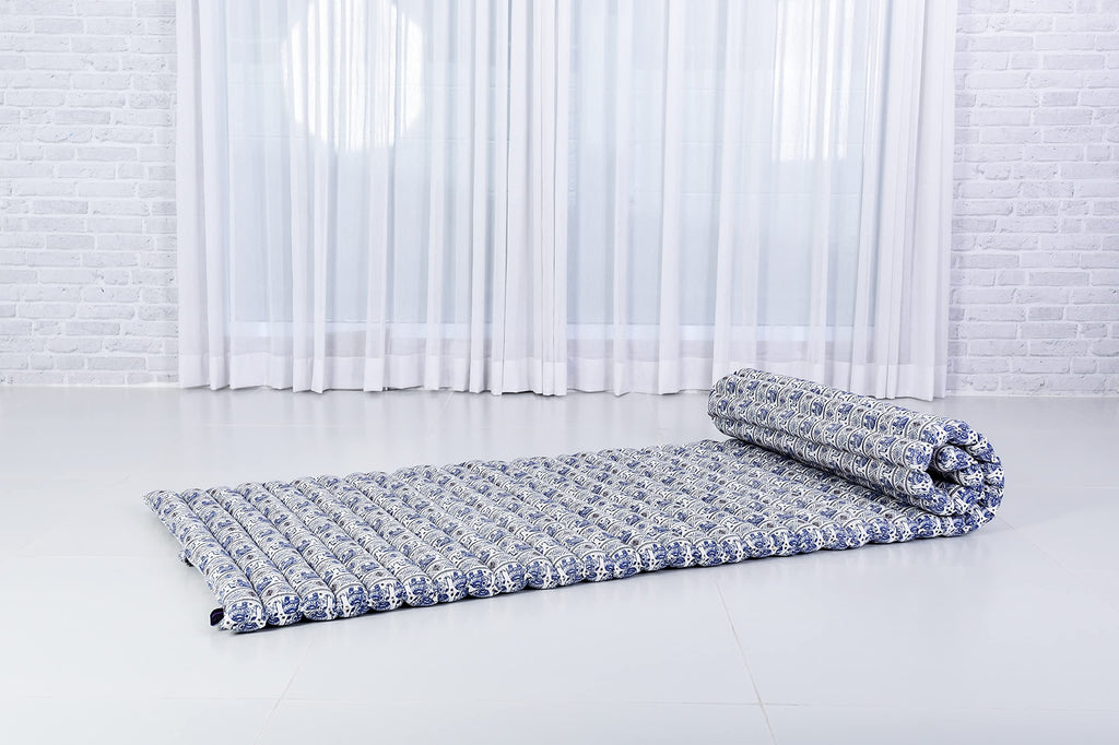 Leewadee - Foldable Floor Mattress - Japanese Roll Up Futon -Trifold Tatami Mat- Guest Floor Bed - Camping Mattress - Thai Massa