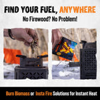 Inferno Pro Stove Outdoor/Indoor (Use Biomass, Fire Starter, Canned Heat) - Compact, Camping, Off-Grid, Emergency - By Instafire