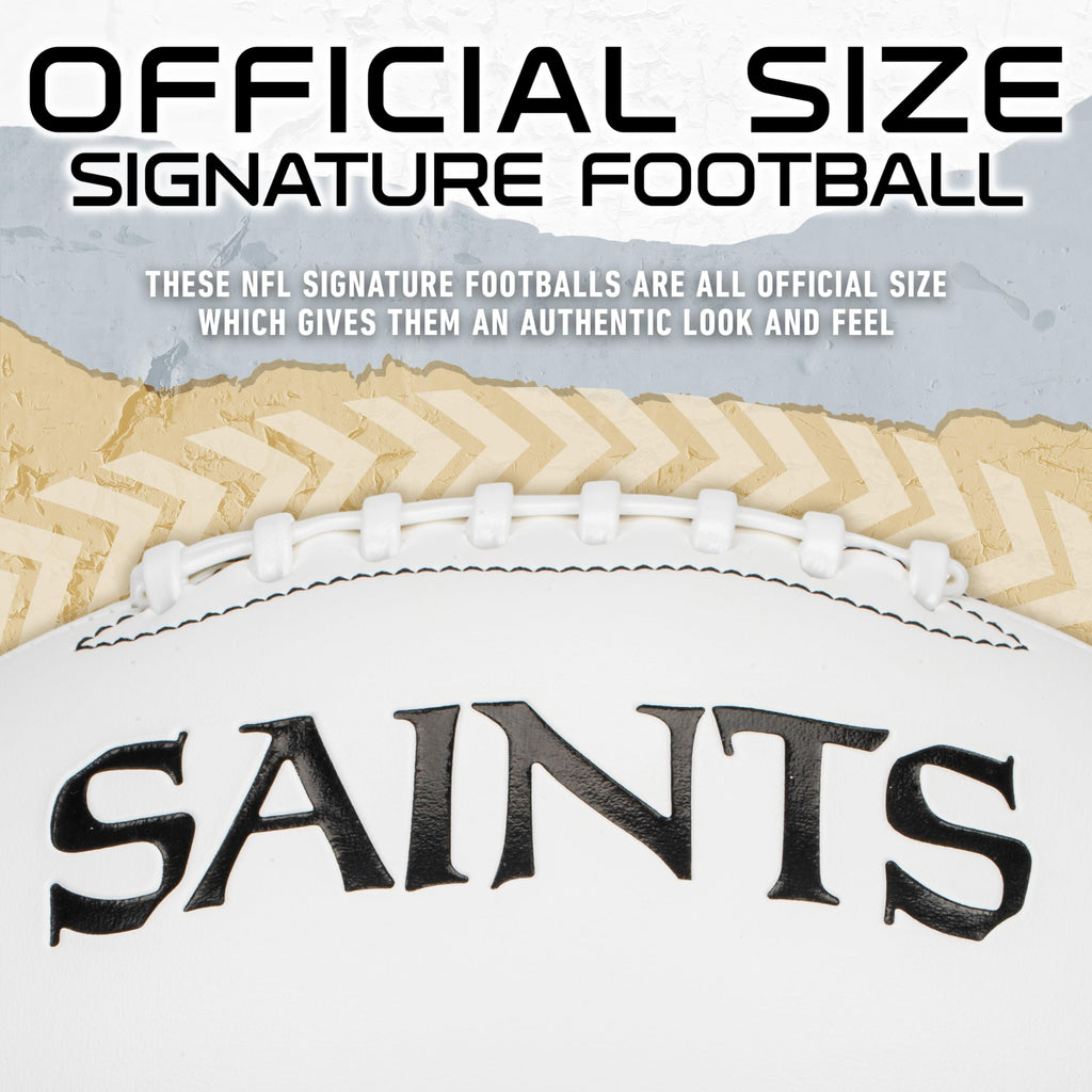 Franklin Sports Nfl New Orleans Saints Autograph Football - Official Size White Panel Souvenir Football For Autographs + Signatu