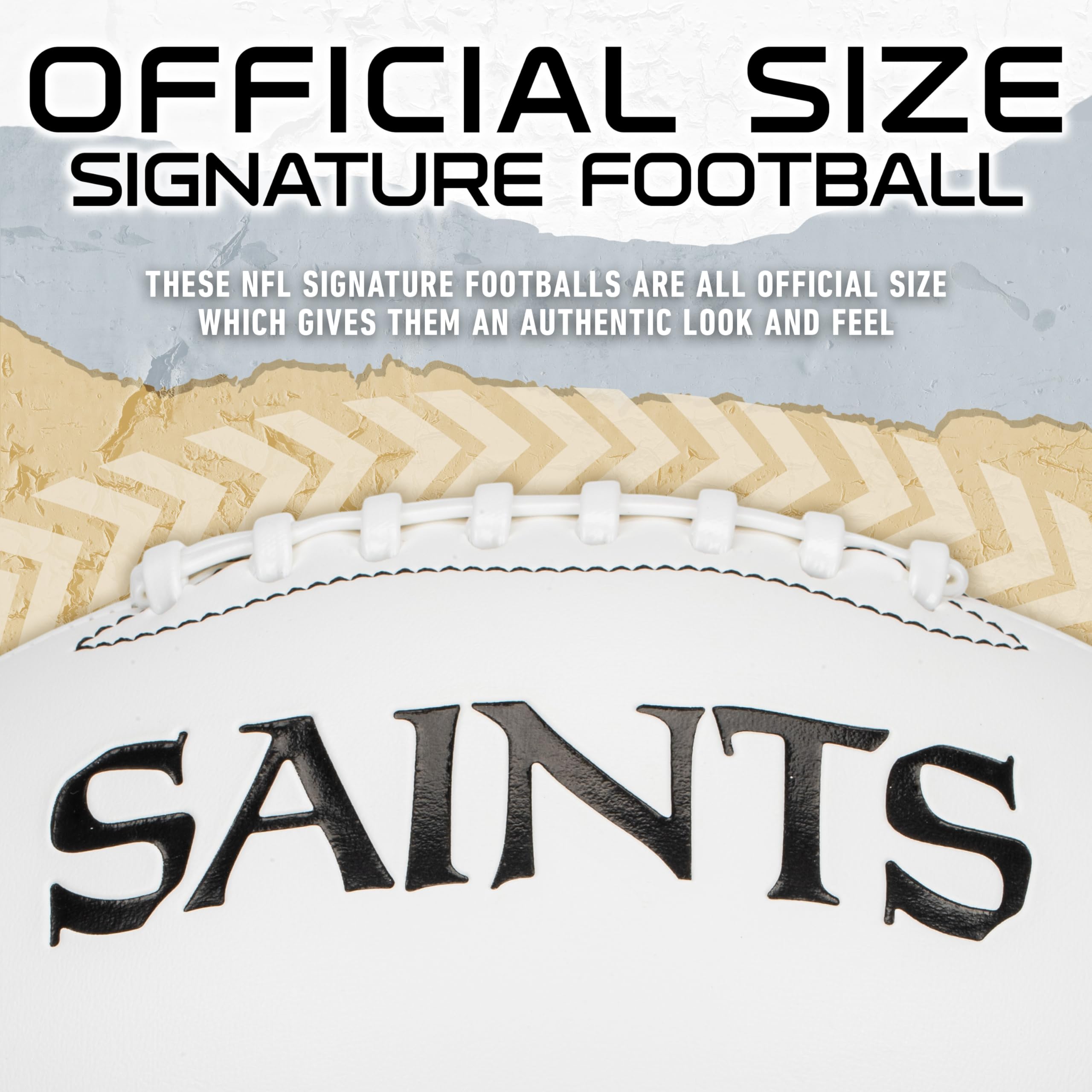 Franklin Sports Nfl New Orleans Saints Autograph Football - Official Size White Panel Souvenir Football For Autographs + Signatu