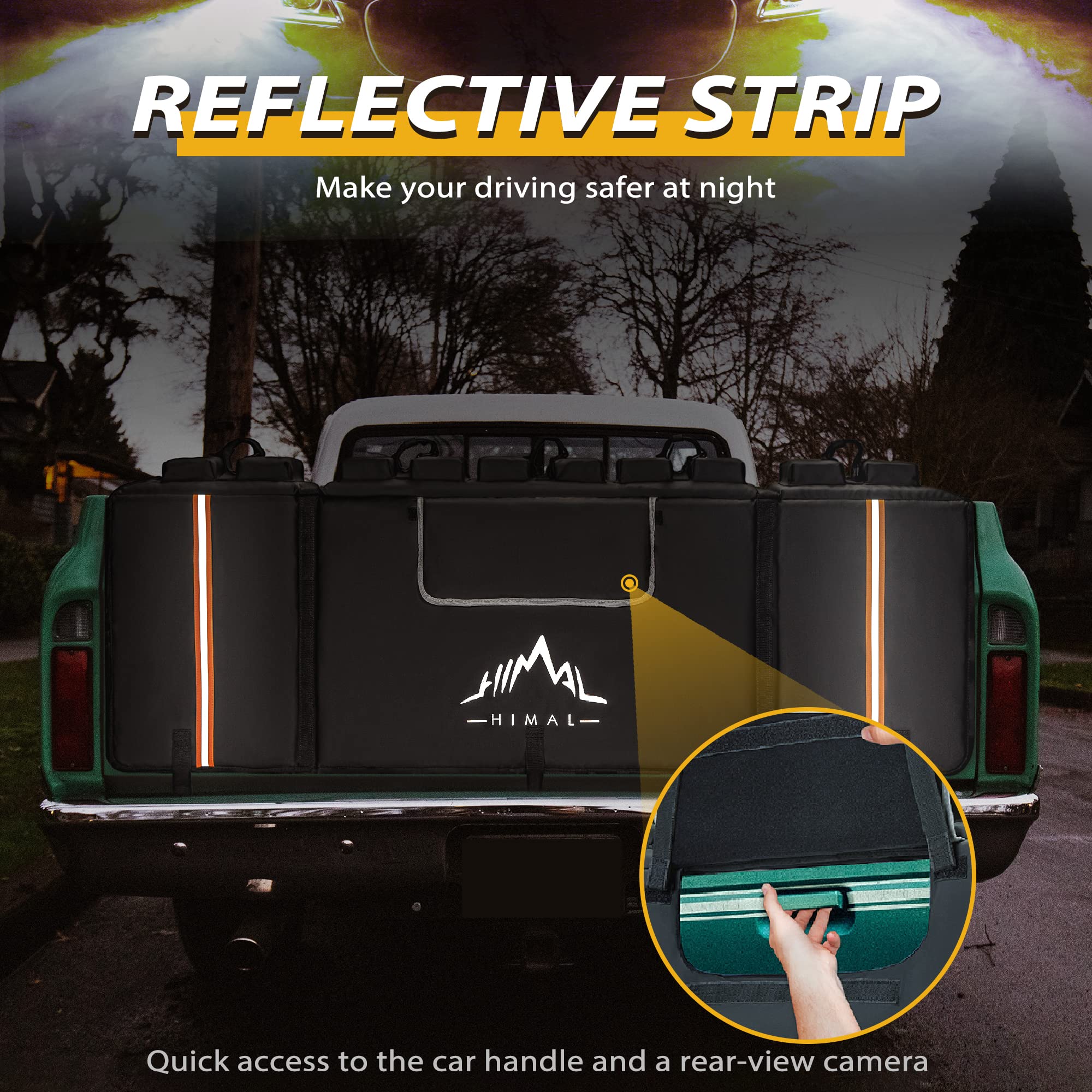 Gohimal Tailgate Pad Pro For Mountain Bike, Tailgate Bike Pads Up To 5 Mountain Bikes On Most Full-Size Trucks, With Reflective