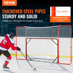 Vevor Hockey Goal With Backstop And Targets Street Outdoor Steel Hockey Net 72''