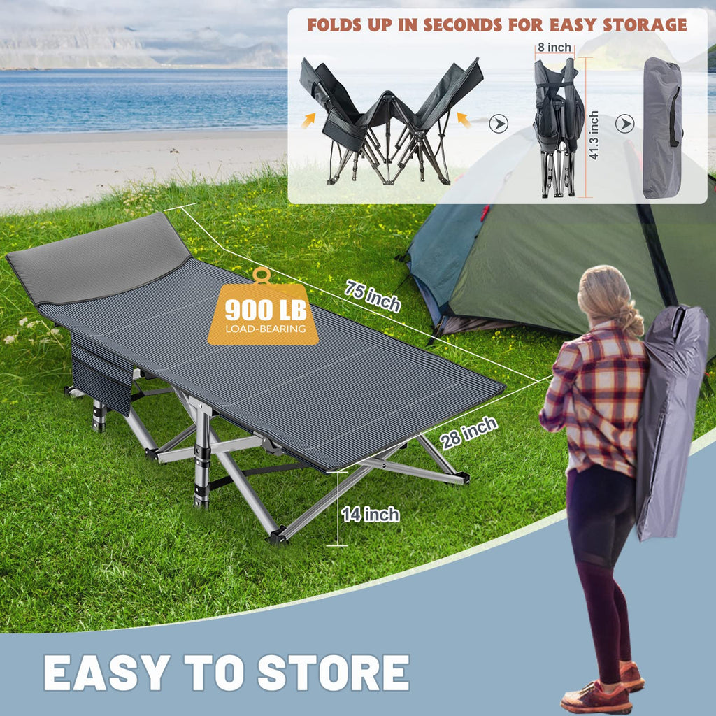 Slsy Folding Camping Cot, Folding Cot Camping Cot For Adults Portable Folding Outdoor Cot With Carry Bags For Outdoor Travel Cam