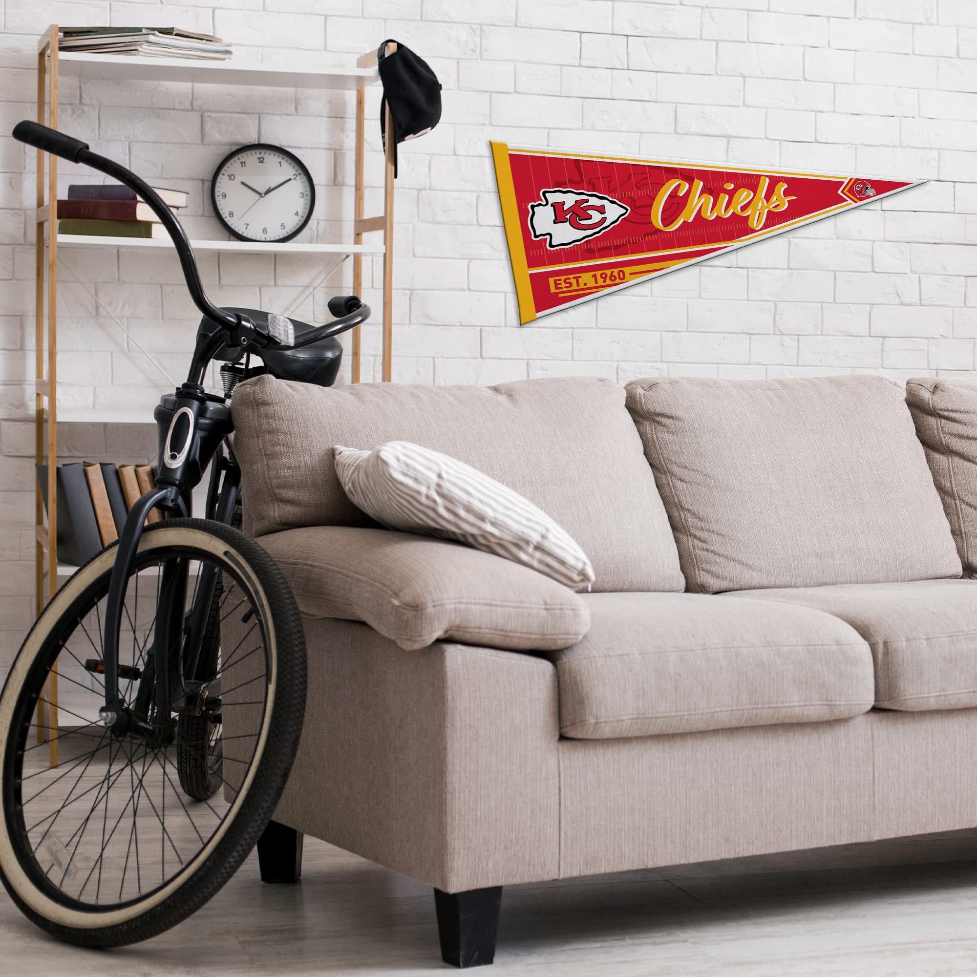 Rico Industries Nfl Football Kansas City Chiefs Classic 12'' X 30'' Felt Wall D  Cor Pennant - Great For Home/Bed Room/Man Cave