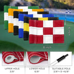 Kingtop Checkered Golf Flag 8X6 Inch - Mixed Color, 420D Nylon, Tube Inserted - Mini Practice Putting Green Flags For Yard, 6-Pa