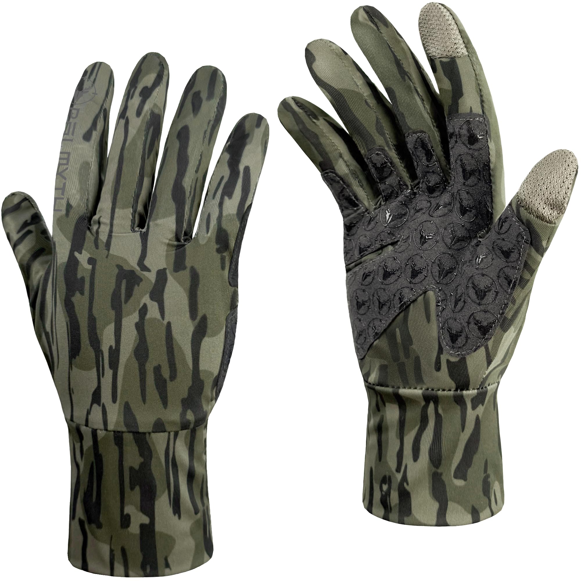 Palmyth Hunting Gloves For Men Lightweight Camo Glove Outdoor Marsh Fog M/L