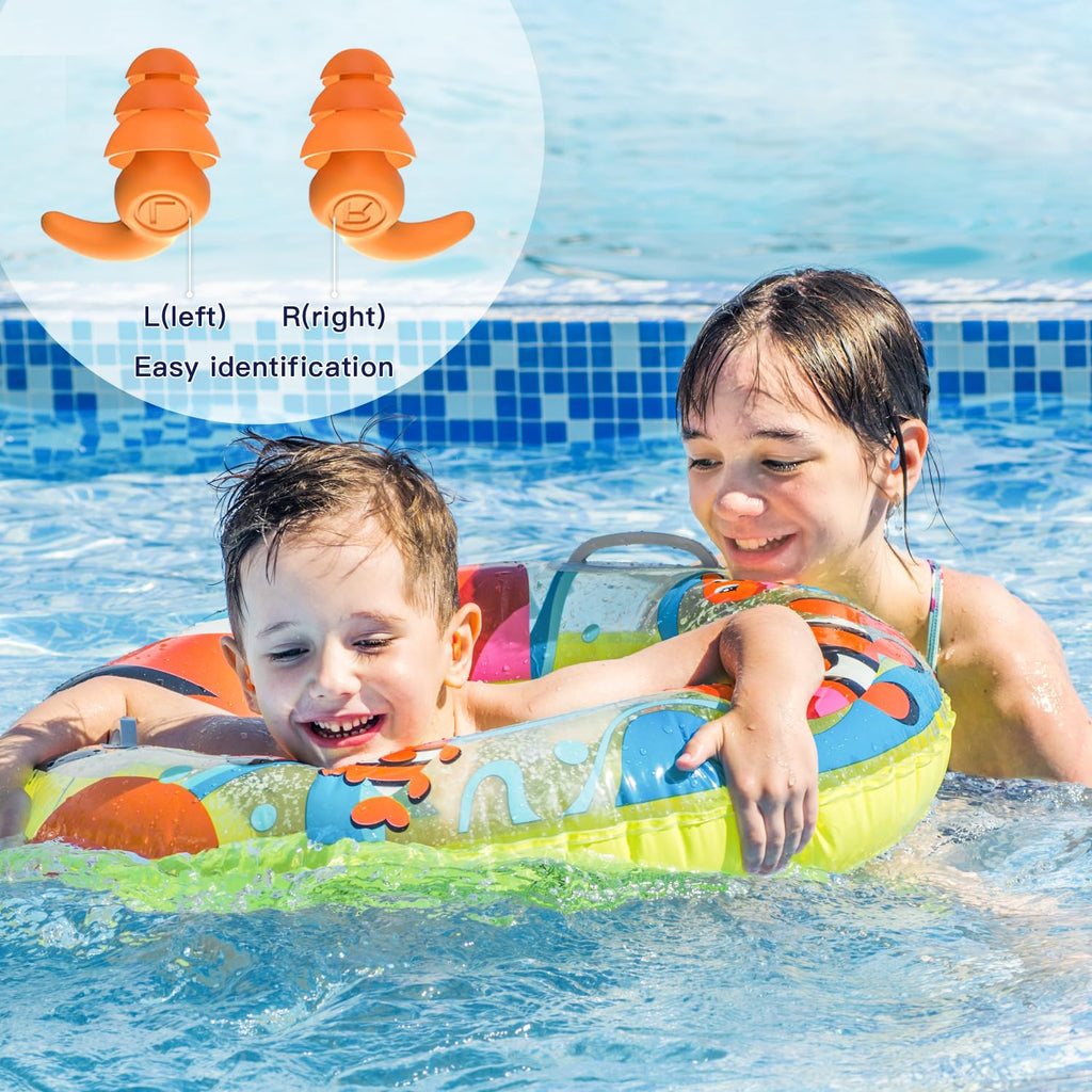 Waterproof Swimming Ear Plugs For Kids, 3 Pairs Soft Silicone Reusable Earplugs, Ear Protection For Showering Swimming For Child
