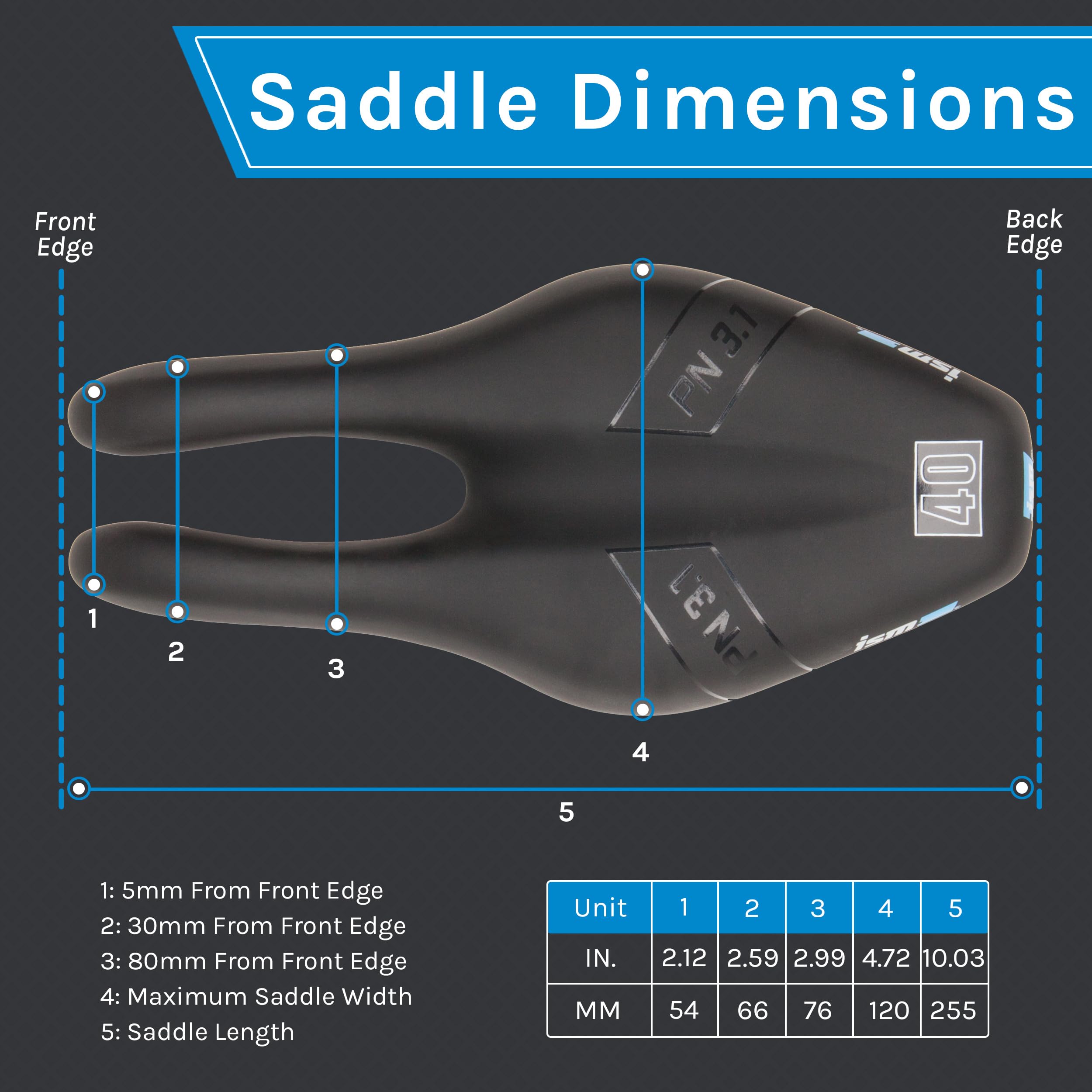 Ism Pn 3.1 Performance Narrow Saddle - Unisex (Black)