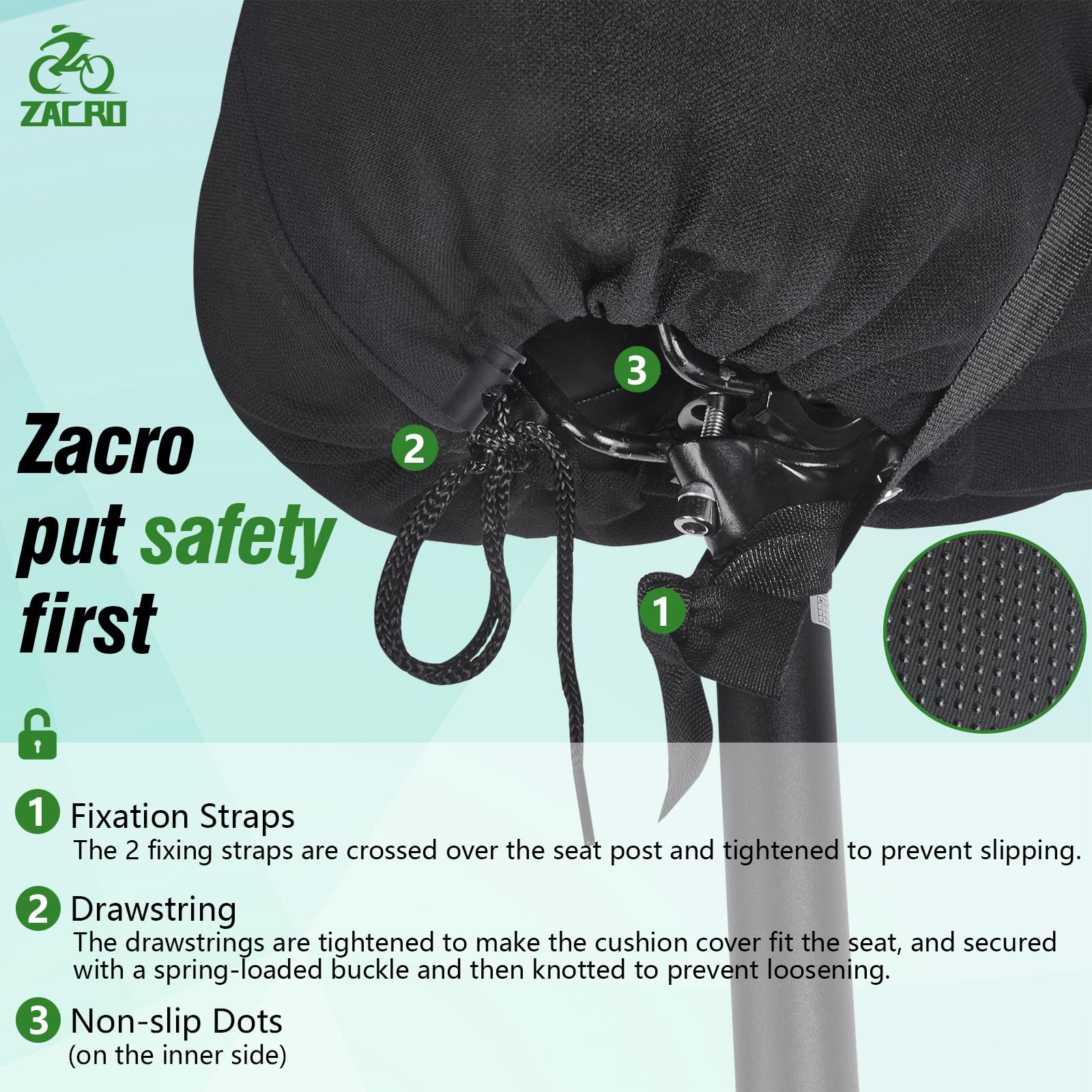 Zacro Bike Seat Cushion - Padded Gel Bike Seat Cover For Men & Women Comfort, Extra Soft Bicycle Saddle Fit With Peloton, Spin S