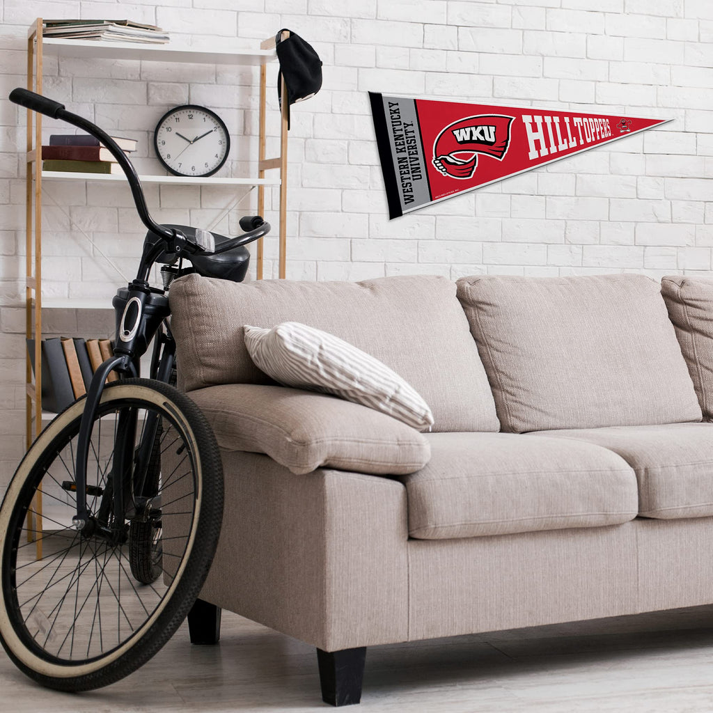 Rico Industries Ncaa Western Kentucky Hilltoppers Exclusive 12'' X 30'' Felt Wall D  Cor Pennant - Great For Home/Bed Room/Man C