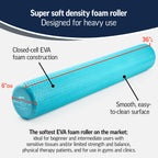 Pro-Roller Super Soft - Optp Foam Roller 36 Inch X 6 Inch - Super Soft Density - Light Blue Low Density Foam Roller For Physical
