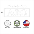 Pro-Graphx Alpha Phi Omega Stickers - 25 Inches Greek Sorority Stickers For Car, Phone, Laptop Decals  Home Decoration  Car Deca