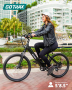 Gotrax 26 Electric Bike, Max Range 30Miles(Pedal-assist1) & 15.5/20Mph Power by 250/350W, 3 Riding Modes & Adjustable Seat, 7-Sp