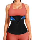 Leinidina Womens Waist Trainer Corset With Zipper Sweat Waist Trimmer For Women Workout Belt Corset Shapewear, Black, XSmall