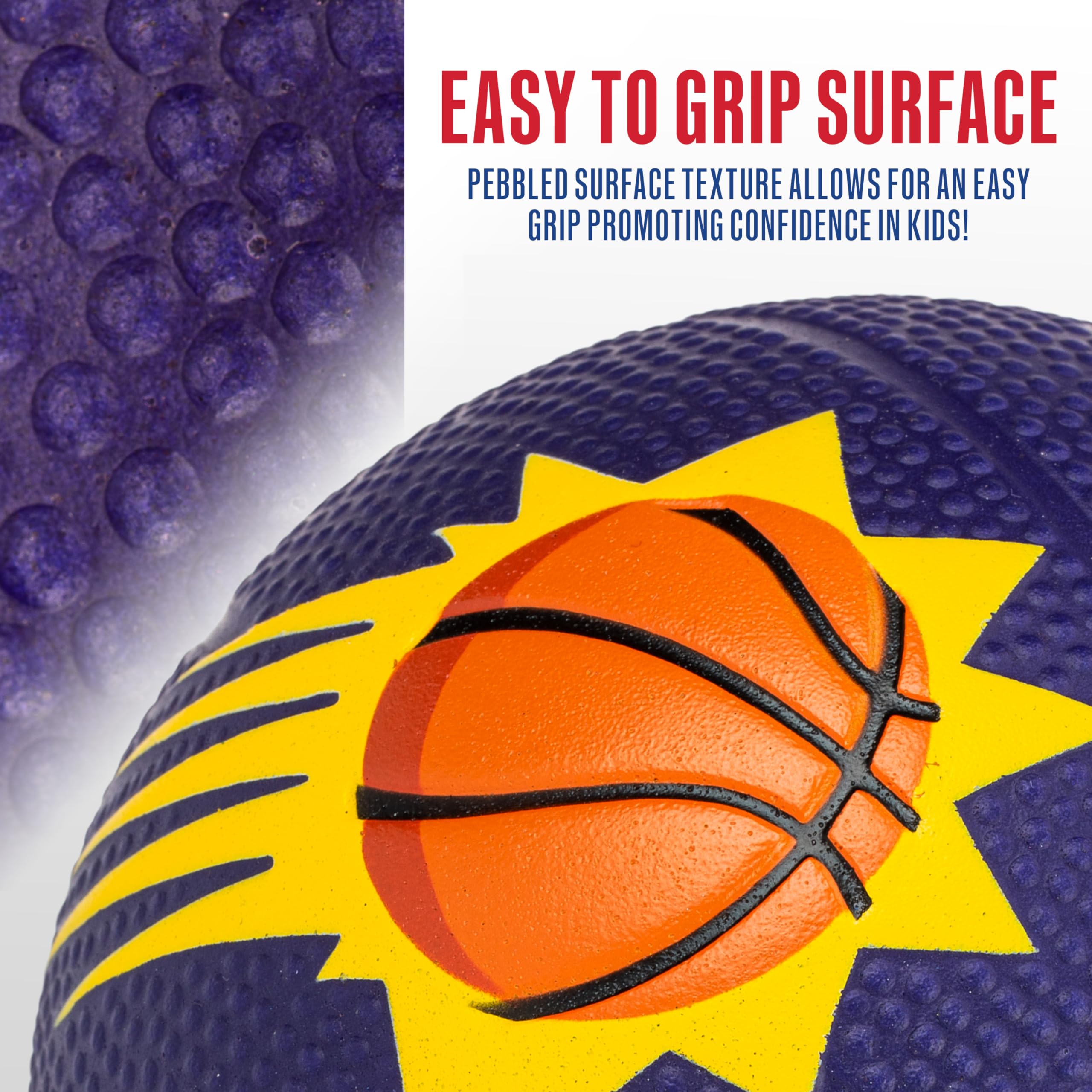 Franklin Sports Nba Phoenix Suns Mini Foam Basketball - Kids 5.5'' Inch Toy Basketball For Over The Door + Mini Indoor Hoops - N