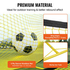 Vevor Soccer Trainer, 2-In-1 Portable Soccer Rebounder Net, 71''X40'' Iron Soccer Practice Equipment, Sports Football Rebounder