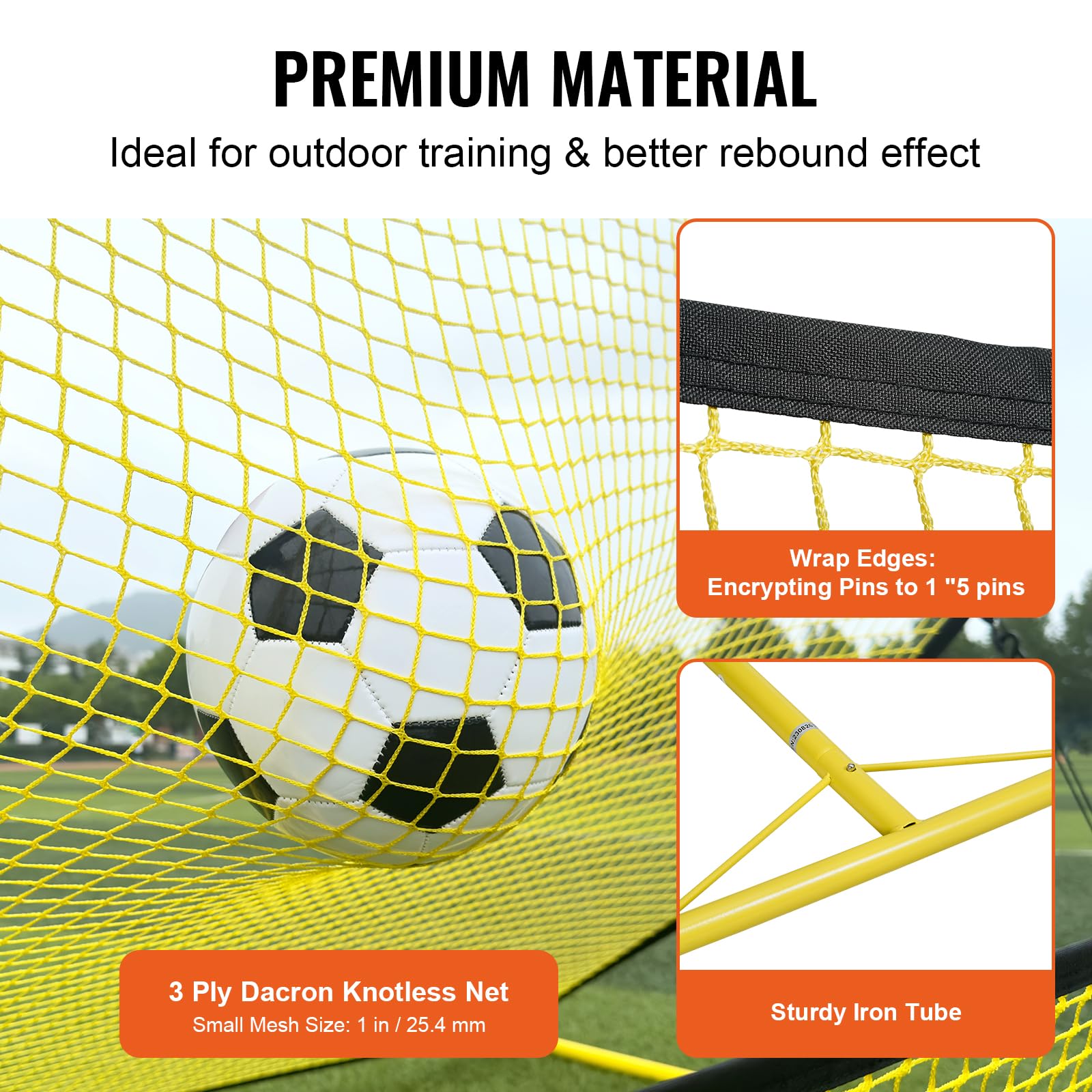 Vevor Soccer Trainer, 2-In-1 Portable Soccer Rebounder Net, 71''X40'' Iron Soccer Practice Equipment, Sports Football Rebounder